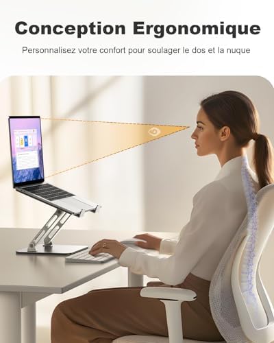 Support pour ordinateur portable ergonomique et portable avec refroidissement rapide