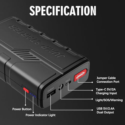 Booster batterie voiture puissant et portable avec sécurité avancée