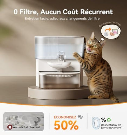 Fontaine à eau chat innovante et silencieuse avec autonomie prolongée