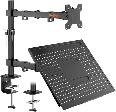 Support ergonomique pour ordinateur portable avec bras de moniteur réglable