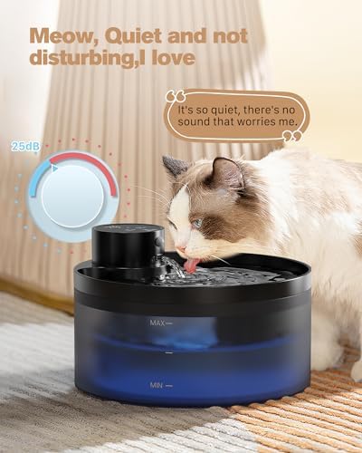 Fontaine à eau chat sans fil avec détecteur de mouvement et batterie rechargeable
