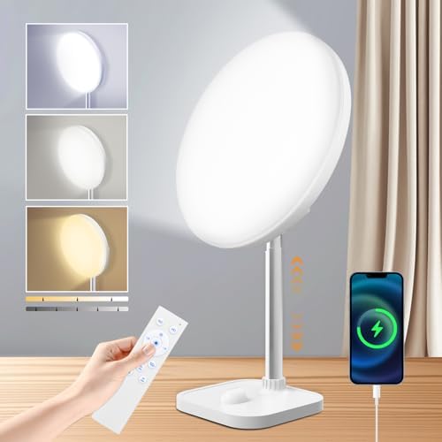 Lampe luminothérapie 15000 lux avec fonctions avancées et port USB-A