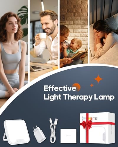 Lampe luminothérapie sans UV avec contrôle tactile et luminosité réglable