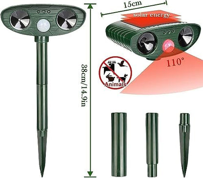 Répulsif pour chats à ultrasons avec énergie solaire et design imperméable
