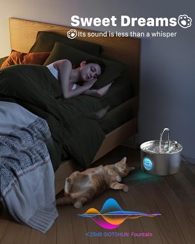 Fontaine à eau chat avec contrôle précis du niveau d'eau et filtration avancée