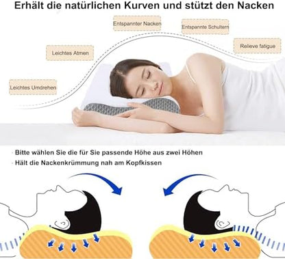 Oreiller ergonomique cervical en mousse à mémoire de forme pour un sommeil profond et réparateur