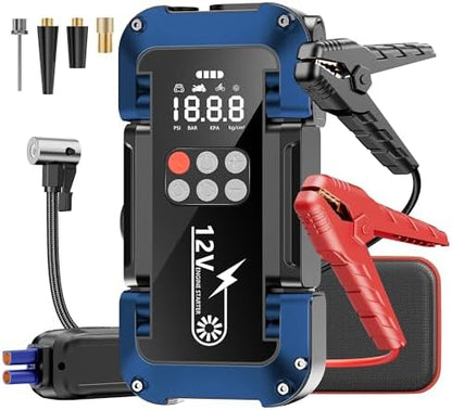 Booster Batterie Voiture 4000A Haute Performance avec Compresseur et Écran LCD