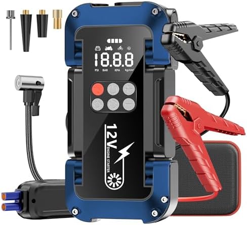 Booster Batterie Voiture 4000A Haute Performance avec Compresseur et Écran LCD