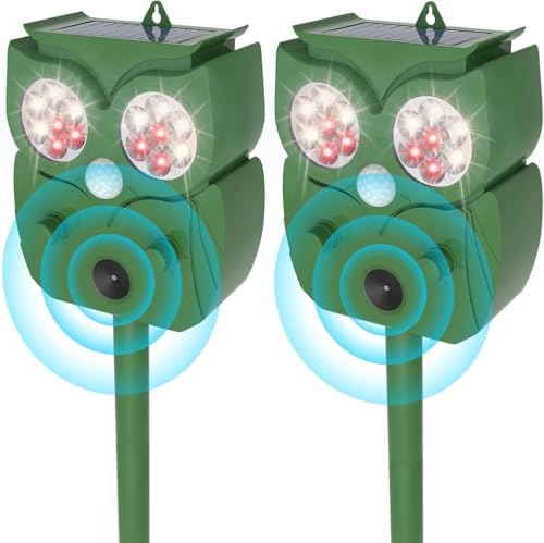 Répulsif pour chats à ultrasons avec chargement solaire et détection large