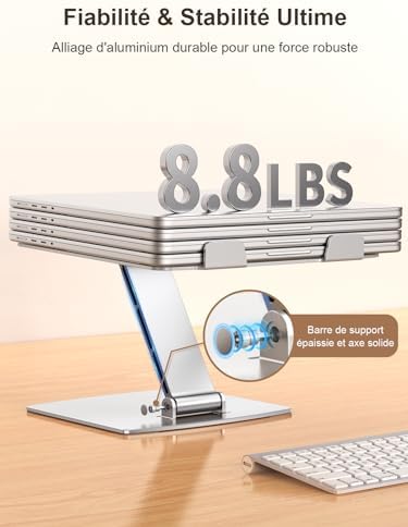 Support pour ordinateur portable avec conception innovante et ajustable pour un confort optimal