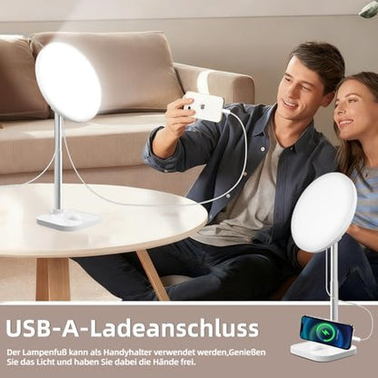 Lampe luminothérapie 15000 lux avec fonctions avancées et port USB-A