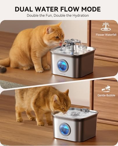 Fontaine à eau chat inox durable et silencieuse avec grande capacité