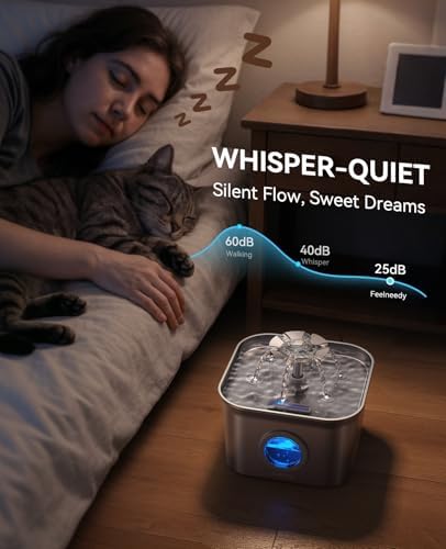 Fontaine à eau chat inox durable et silencieuse avec grande capacité