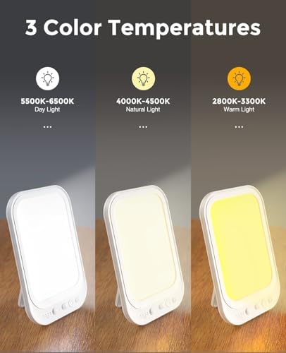 Lampe luminothérapie pour améliorer l'humeur et le sommeil avec luminosité réglable