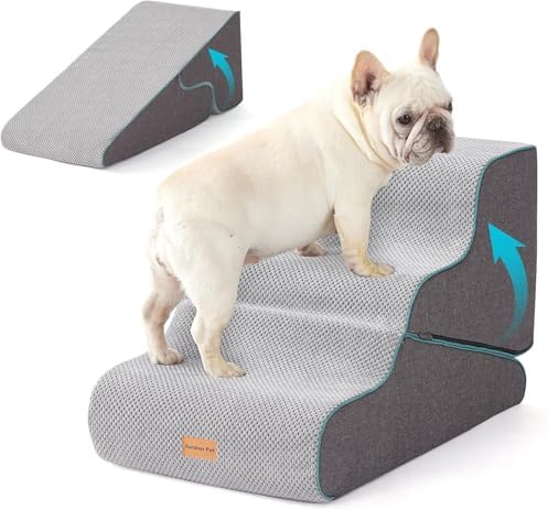 Escalier pour chien transformable avec mousse haute densité et housse imperméable