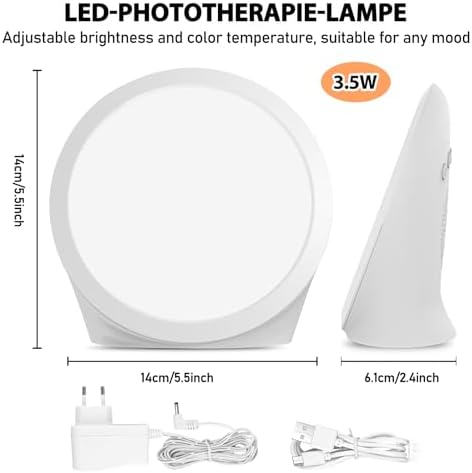 Lampe luminothérapie avec réglages de température et luminosité ajustables