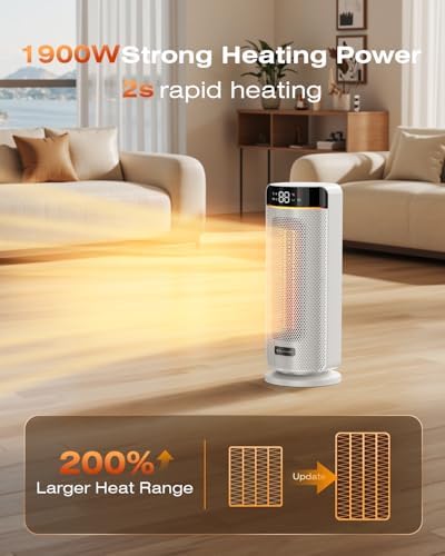 Chauffage d'appoint avec affichage numérique et télécommande pour un confort optimal