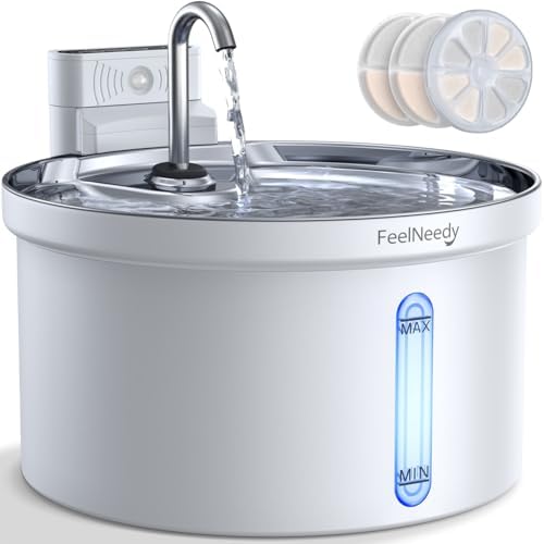 Fontaine à eau pour chat sans fil avec modes de débit et nettoyage facile