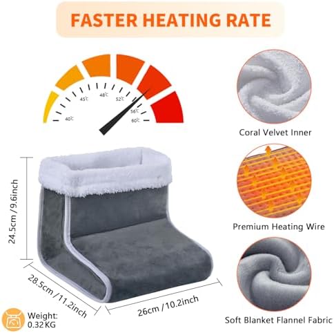 Chauffe pieds électrique idéal pour l'hiver avec chaleur rapide et sécurité élevée