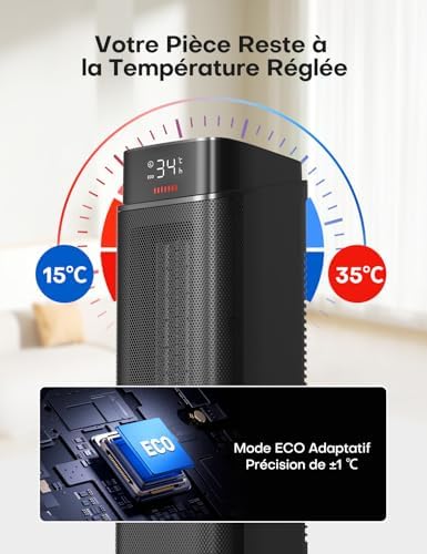 Chauffage d'appoint puissant et silencieux avec technologie avancée pour un confort optimal