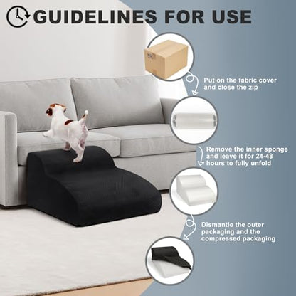 Escalier pour chien avec design en pente douce et éponge élastique