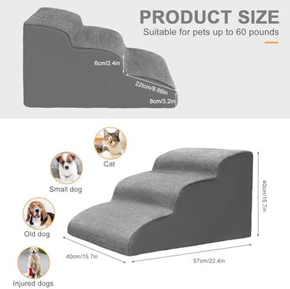 Escalier pour chien avec éponge élastique et design antidérapant pour animaux de moins de 25 kg