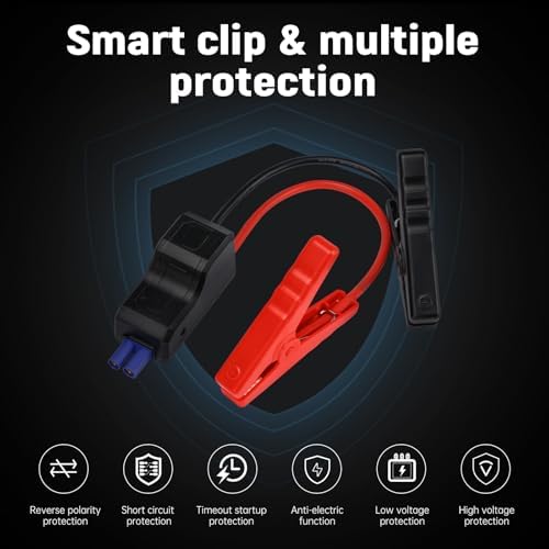 Booster Batterie Voiture Puissant avec Écran LCD et Lampe LED d'Urgence