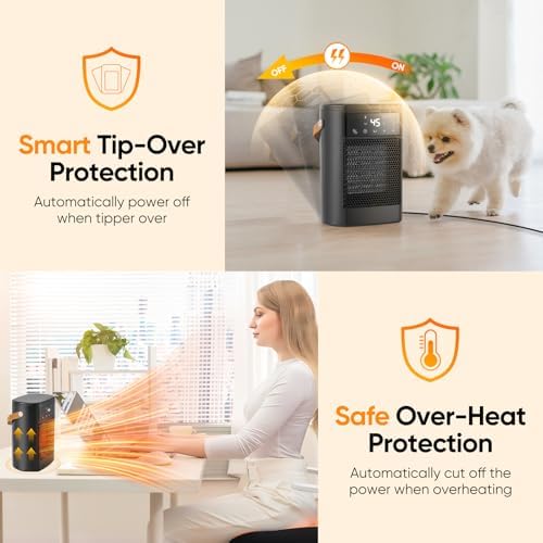 Chauffage d'appoint puissant et silencieux avec contrôle intelligent et sécurité avancée