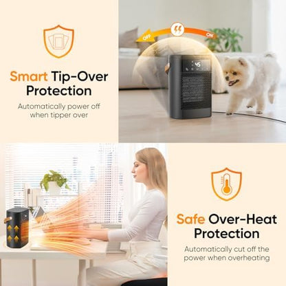 Chauffage d'appoint puissant et silencieux avec contrôle intelligent et sécurité avancée