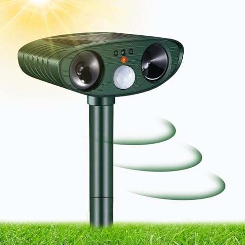 Répulsif pour chats à ultrasons avec énergie solaire et design imperméable