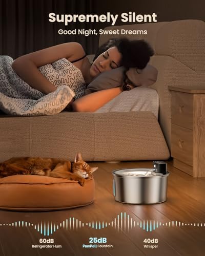 Fontaine à eau chat sans fil avec grande capacité et modes intelligents