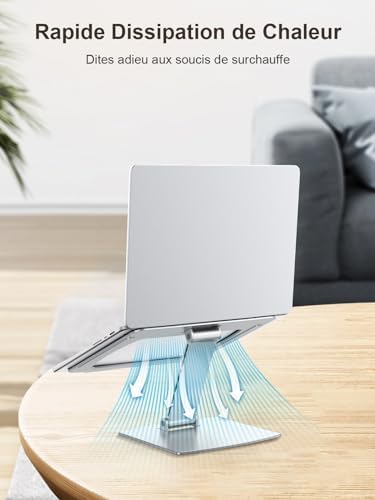 Support pour ordinateur portable avec conception innovante et ajustable pour un confort optimal