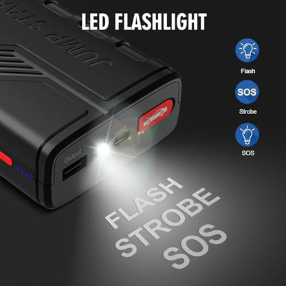 Booster batterie voiture puissant et portable avec sécurité avancée