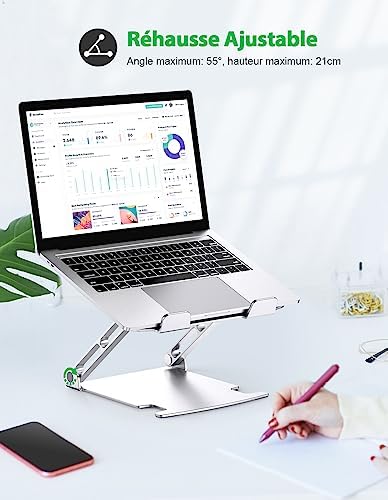 Support pour ordinateur portable ergonomique et portable avec refroidissement optimal