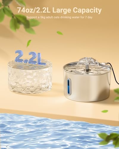 Fontaine à eau chat en acier inoxydable 304 avec design unique et système de filtration avancé