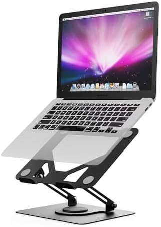 Support pour ordinateur portable ergonomique avec base rotative à 360° et design pliable