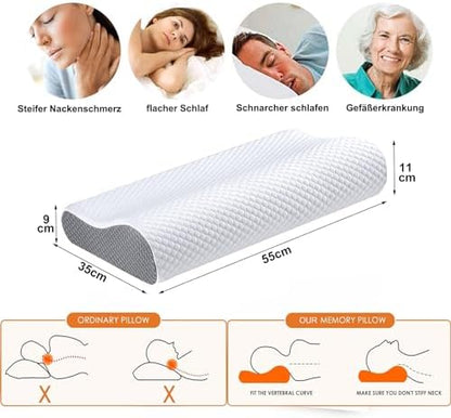Oreiller ergonomique cervical en mousse à mémoire de forme pour un sommeil profond et réparateur