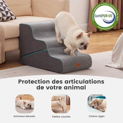 Escalier pour chien transformable avec mousse haute densité et housse imperméable