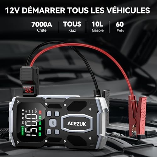 Booster Batterie Voiture avec Compresseur d'Air Intégré et Fonctionnalités Avancées