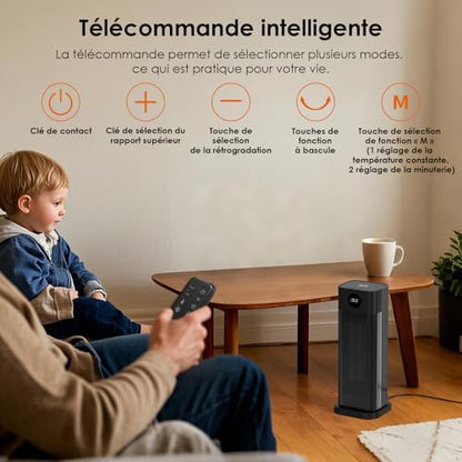 Chauffage d'appoint puissant et rapide avec sécurité intelligente et design silencieux