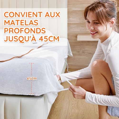 Couverture chauffante en polaire épaisse avec réglages de chaleur et sécurité avancée