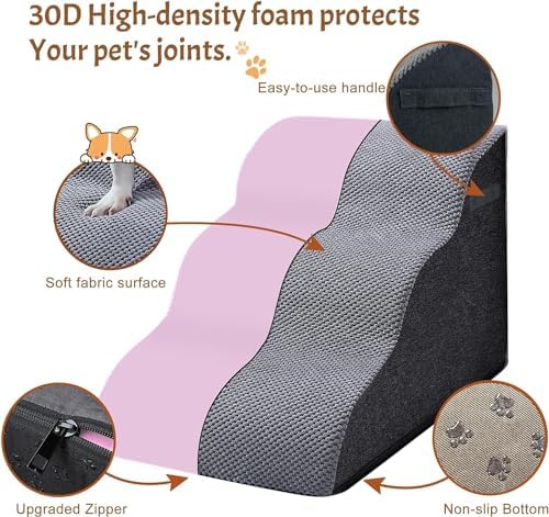 Escalier pour chien confortable et stable avec plusieurs tailles de marches