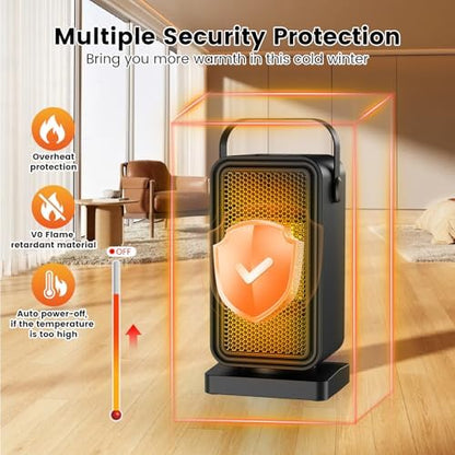 Chauffage d'appoint rapide et économe en énergie avec minuterie et sécurité