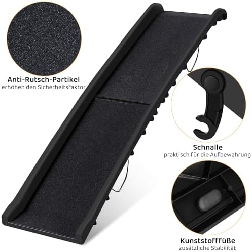 Rampe chien voiture antidérapante et pliable pour animaux âgés et lourds