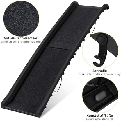 Rampe chien voiture antidérapante et pliable pour animaux âgés et lourds