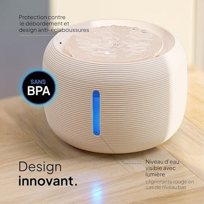 Fontaine à eau chat silencieuse et sans BPA avec éclairage LED et grande capacité