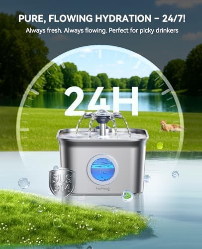 Fontaine à eau chat inox durable et silencieuse avec grande capacité