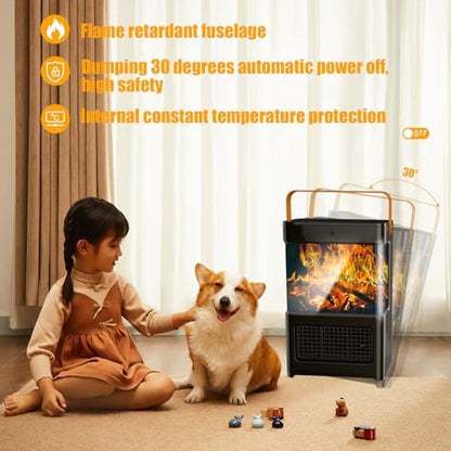 Chauffage d'appoint en céramique 2200W avec sécurité avancée et design élégant