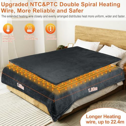 Couverture Chauffante Électrique Extra Large et Confortable avec 6 Niveaux de Température