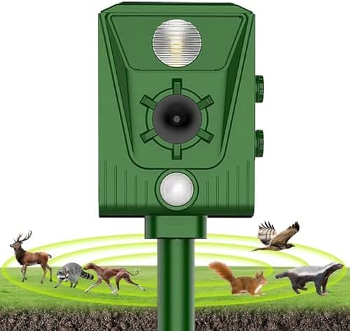 Répulsif pour chats à ultrasons avec alimentation solaire et détection étendue